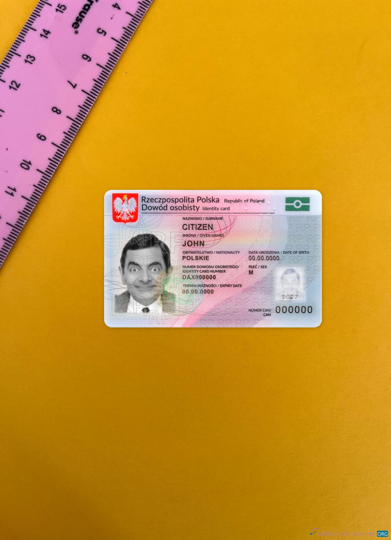 Download Poland ID card 2019 present version 2 photolook front Photoshop template